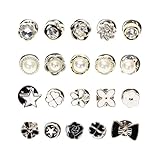 ARLICORPING 20Pcs Women's Shirt Brooch Buttons Pearl No Sew Instant Button Pins Safety Brooch