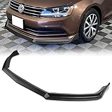 Q1-TECH, Front Bumper Lip fit for Compatible with 2015-2018 Volkswagen Jetta MK6.5, Front Bumper Lip Spoiler Air Chin Body Kit Splitter, ABS, 2016 2017 (Matt Black)