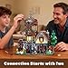Loyratche Medieval Wood Cabin Building Set with Light, Wooden Forest House Blocks Toy with Rotating Windmill Waterwheel Castle Architecture Modular Ideal Gift for Adults Teens 14+