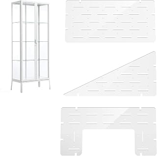 Acrylic Shelves for Greenhouse Cabinet, 8mm Thick Ventilated Corner Plant Stand, 3 Pcs Replacement Set, Clear, fits for Milsbo Tall Glass Greenhouse Cabinet A