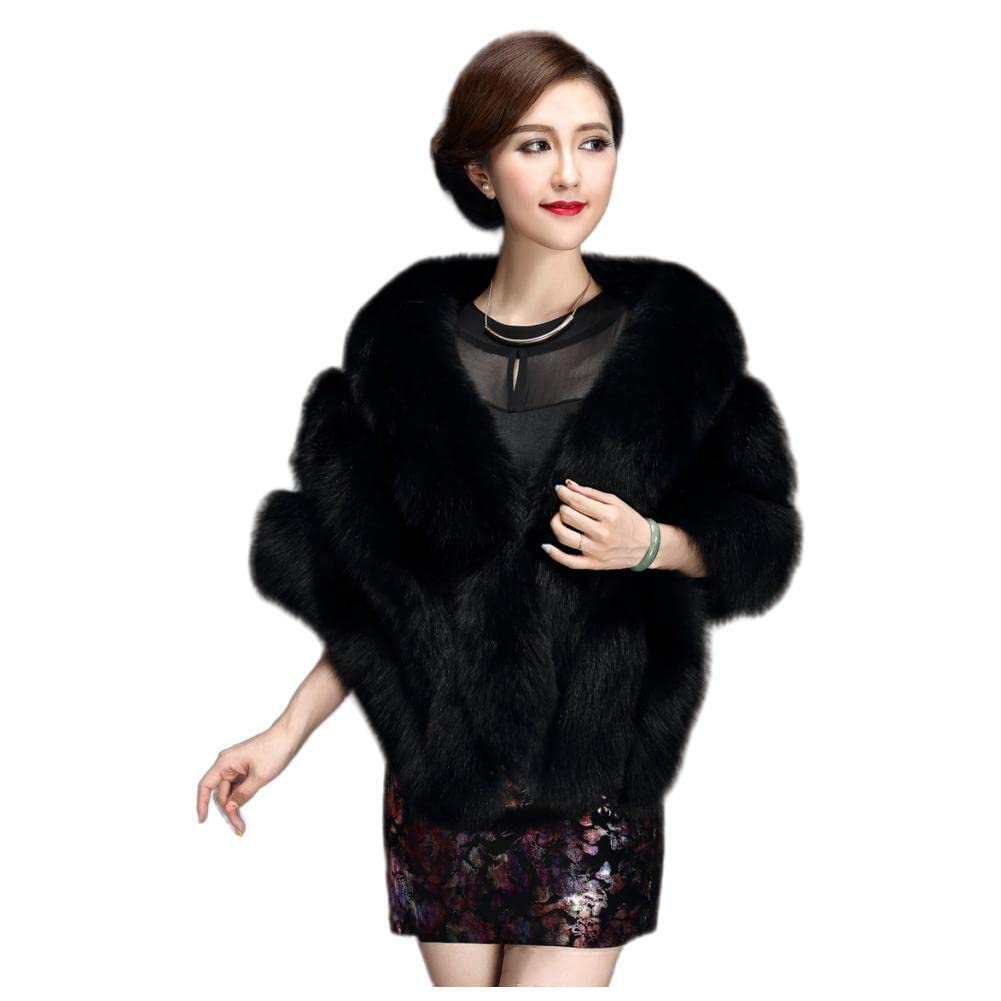 BEAUTELICATE Faux Bont Wrap Sjaal Vrouwen Shug Bruidsmeisje Stola voor Winter Bruiloft Feest Avond, Ivoor, Eén maat