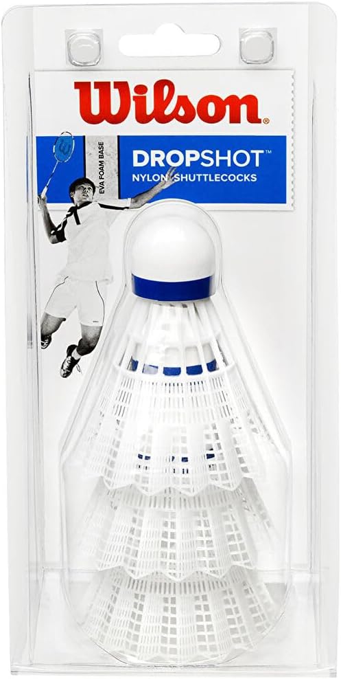 Wilson Dropshot Clamshell Shuttlecocks, White, One Size, 3 Pack