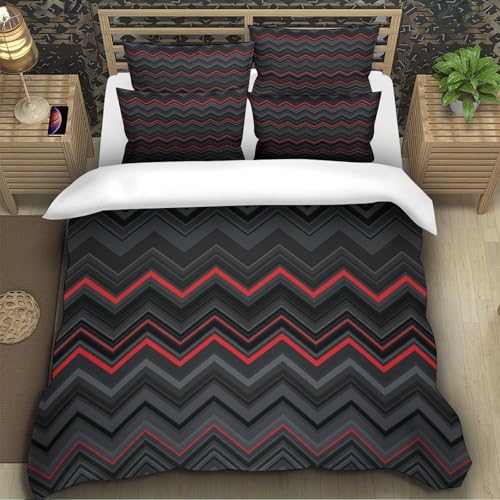 Housse de couette hypoallergénique zigzag microfibre ultra douce - 5