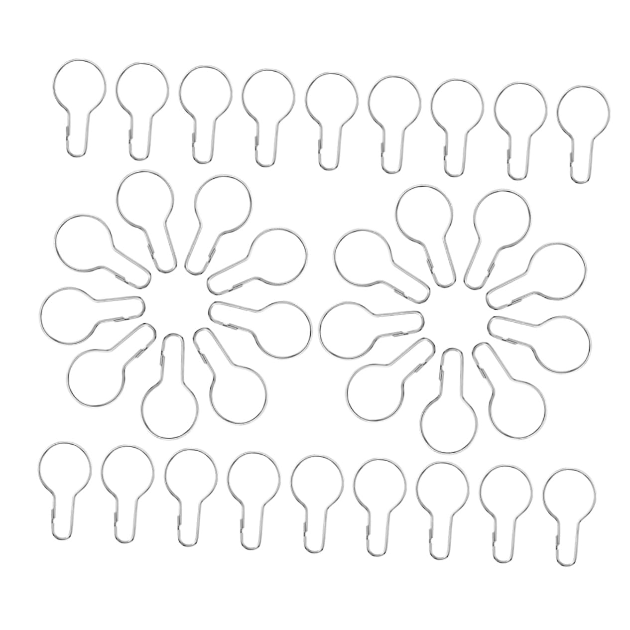 Cabilock 100pcs Metal Curtain Hooks Clasp Heavy Duty Shower Curtain Rings for Bathroom Kitchen Smooth Finish for Easy Installation and Versatile Use