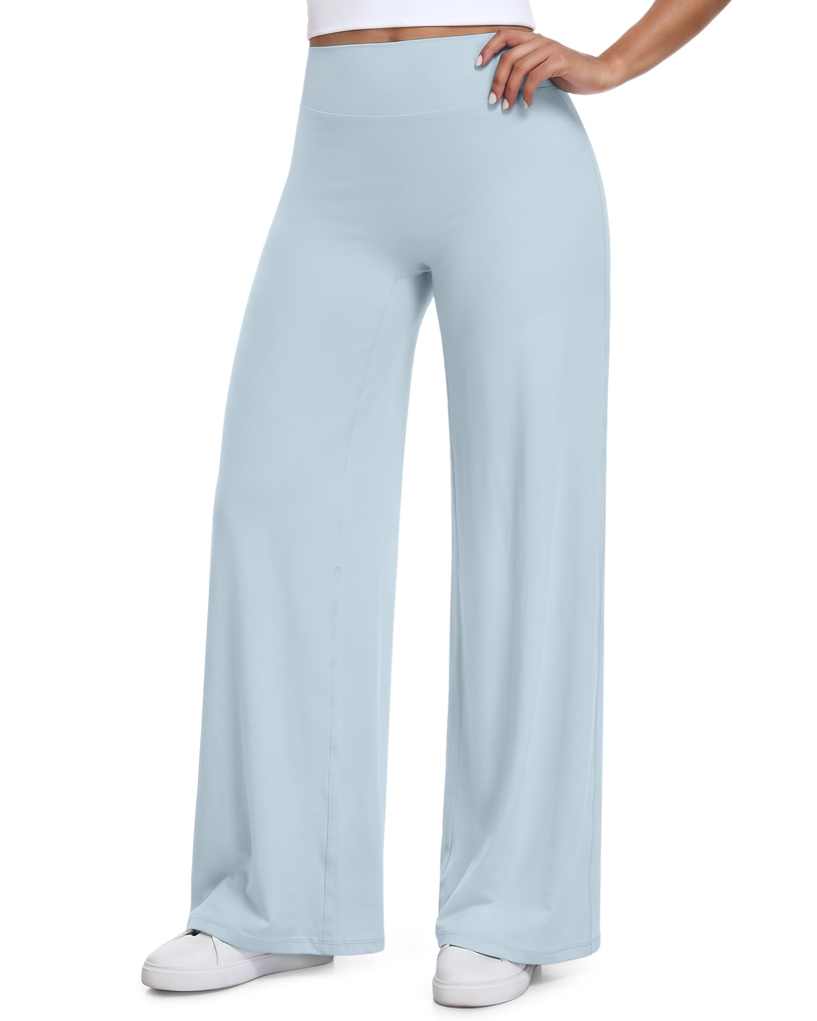 SIMIYA Nahtlose Straight Leggings Hohe Taille Flared Yogahose Sporthose | No Front Seam,Weites Bein,Po-Formend,Sport Gym Pilates Yoga Zumba Freizeit