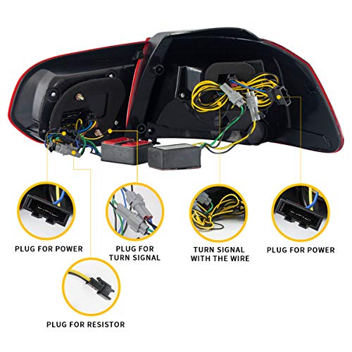 Vland Full Led Tail Lights Assembly Compatible For Volkswagen Golf6 Mk6 2010-2014 Rear Lamp Assembly, Yab-Gef-0183A (Red & Clear) #TOP2