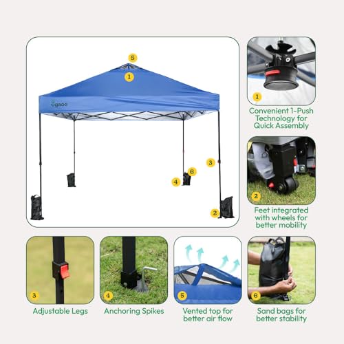 UGAOO 10x10 Blue Pop-Up Gazebo Tent - Image 6
