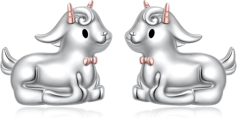 Yearace Cute Unicorn/Goat/Lion/Hedgehog/Giraffe/Sea Otter/Penguin Earrings 925 Sterling Silver Animal Stud Earrings Jewelry Gift for Women Daughter Animal Lovers