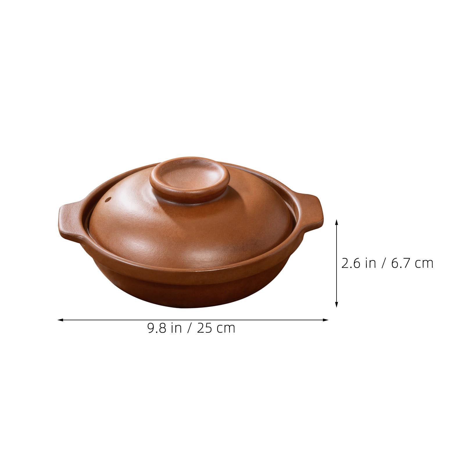 Olla de Barro para Bibimbap de 1 L, Arcilla Marrón | Diseño Clásico Retro, para 1-2 Personas, Uso en Cocina Doméstica y Celebraciones