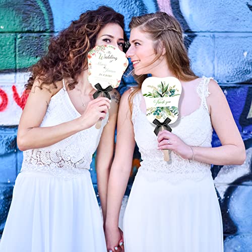 50 Pcs 8 In Wooden Fans Sticks With 50 Pcs Bows Fan Handle Craft Sticks For Wedding,Church Crafting Painting Diy Hand Held Parlor Fans (Black) #TOP6