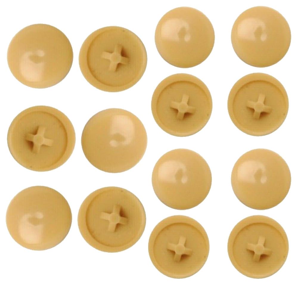 Plastic Pozi Screw Cap Covers Maple Push-On Fit Covers Folding Screw Cover Cap Snap Washer Covers Flip Tops for Covering Screw Heads for Furniture Cabinets Pack of 100.