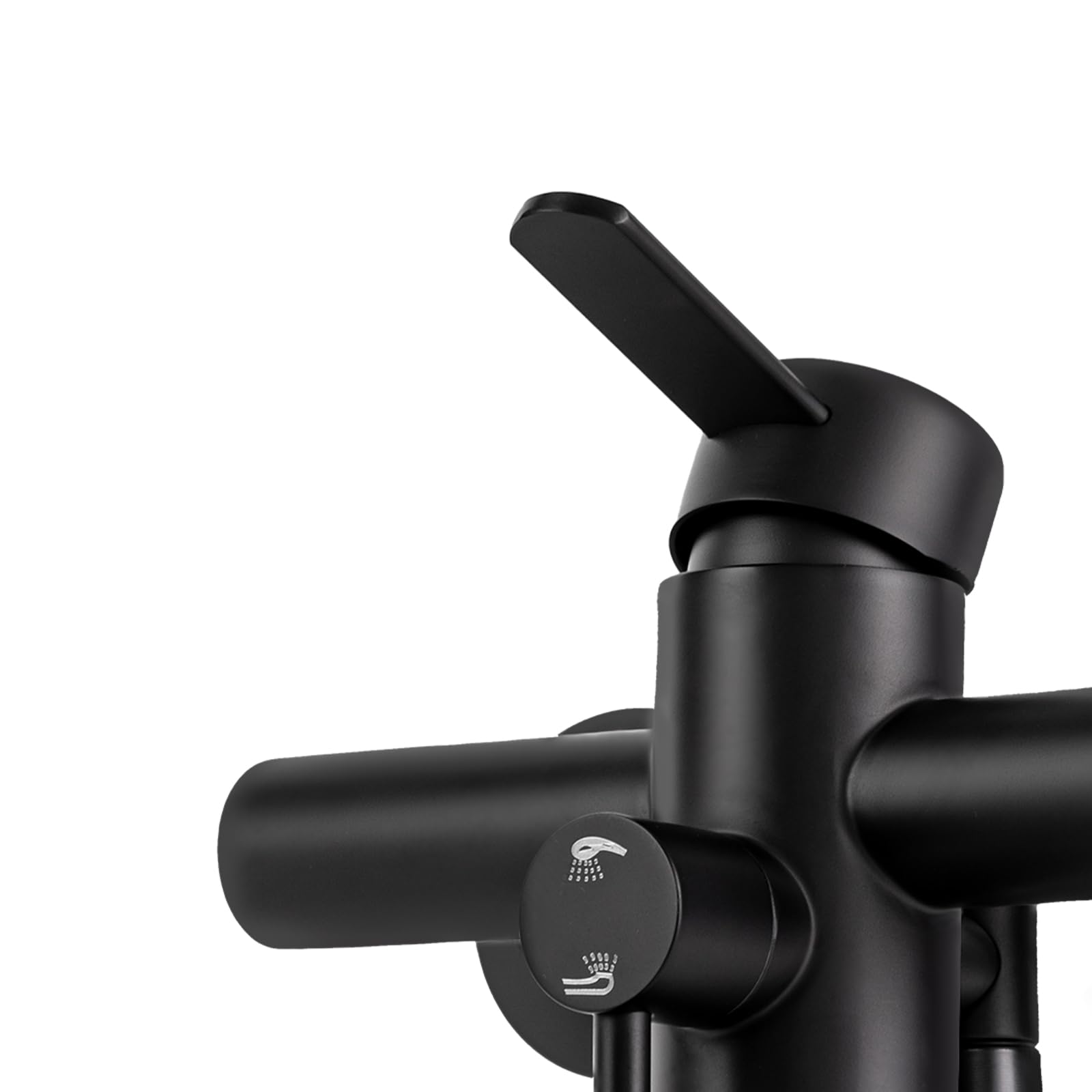 Grifo de cocina, montaje en pared, con pistola, giratorio de 360°, grifo mezclador, varios modos de flujo, manguera flexible telescópica de 1,5 m, para cocinas, baños, aseos, negro