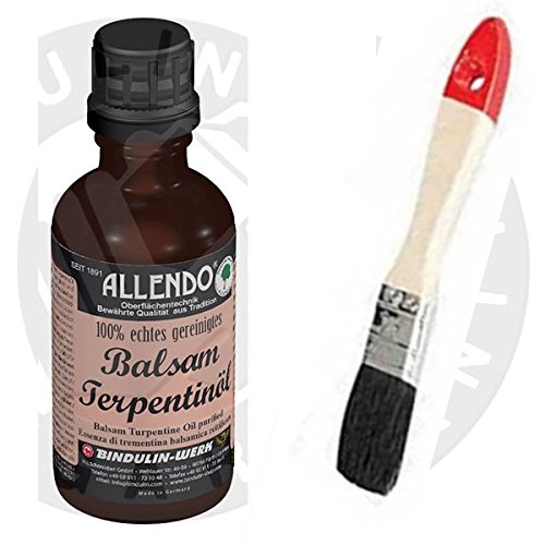 Balsam-Terpentinöl naturreines äther. Kiefernöl mehrfach rektifiziert (50 Gramm) inkl. Pinsel zum Auftragen