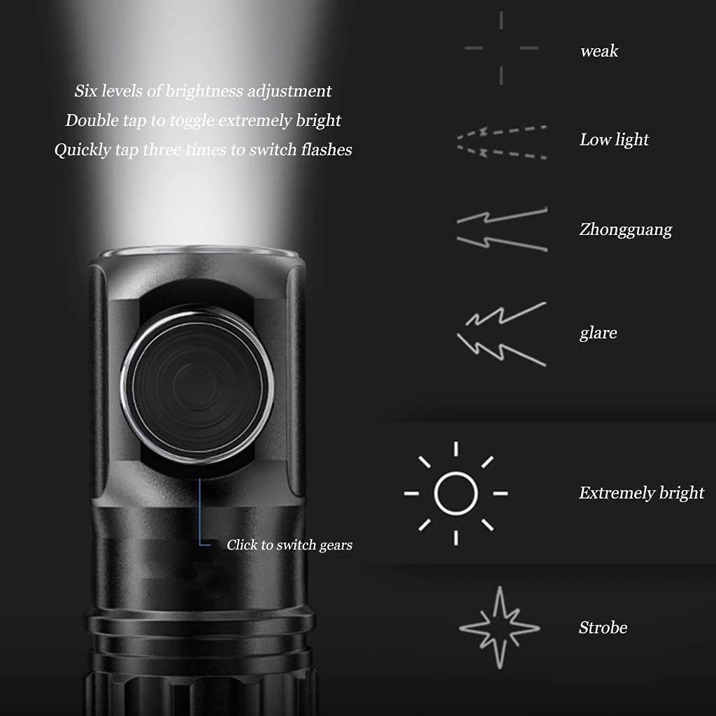 Lampe de Poche, Lampe de Poche Tactique LED, Lampe de Poche puissante for Les urgences en Camping (Couleur : Bleu)(Gray)