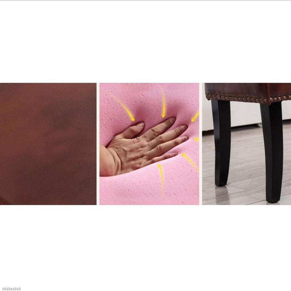 Taboret do Siedzenia Tapicerowany podnóżek Prostokątny taboret ze sztucznej skóry w stylu retro, nogi z litego drewna (kolor: #1)