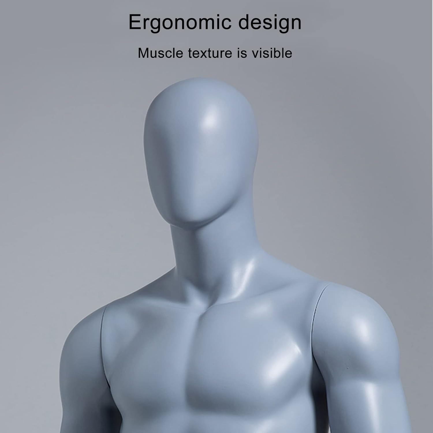 Male and Female Mannequin Full Body - Standing Posture, Realistic Clothing Store Retail Mannequins - Frp Material, Detachable Dummy Clothes Display Stand,Grey Amale,Black B-Male