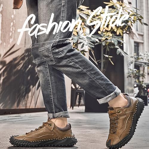 Cushygait Boots Vintage Leather Hiking Shoes, LeatherOrthopedic Arch SupportWide Toe BoxWaterproof Breathable Hand-Sewn4