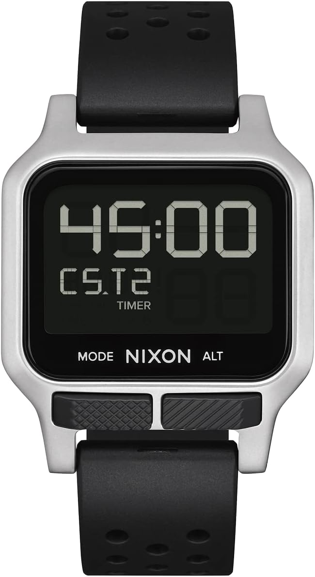 NIXON Heat A1320 - Digital Watch for Men and Women - 100M Water Resistant Exercise Workout and Running Watch - Mens Ultra Thin Lightweight Sport Watches - Custom 38 mm LCD Display, 20mm PU Band
