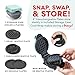 DASH Multimaker Mini System - Waffle Maker with Six 4” Removable Plates & Storage Case: Waffle Iron & Griddle, 4-in-1 Mini Waffle Maker for Kids and Families – Nonstick Surface, Just Add Batter (Aqua)
