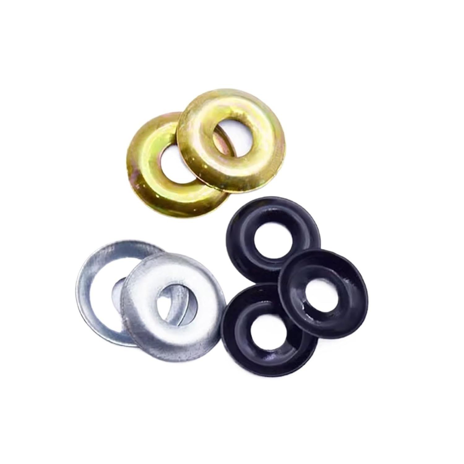 Countersunk Washer 300PCS Galvanized Fisheye Washer Countersunk Hollow Bowl Shaped Decorative Concave Convex Circular(Black,M4)
