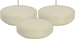 CandleNScent Unscented Floating Candles | Large 3 Inch - Fits in 3 Inch Vase and Above | Ivory | Floats On Water | Pack of 3