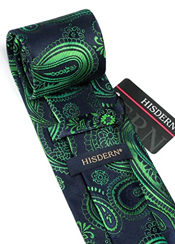 Image of HISDERN Ties for Men Paisley Floral Tie Handkerchief Classic Woven Business Formal Necktie and Pocket Square Set Wedding