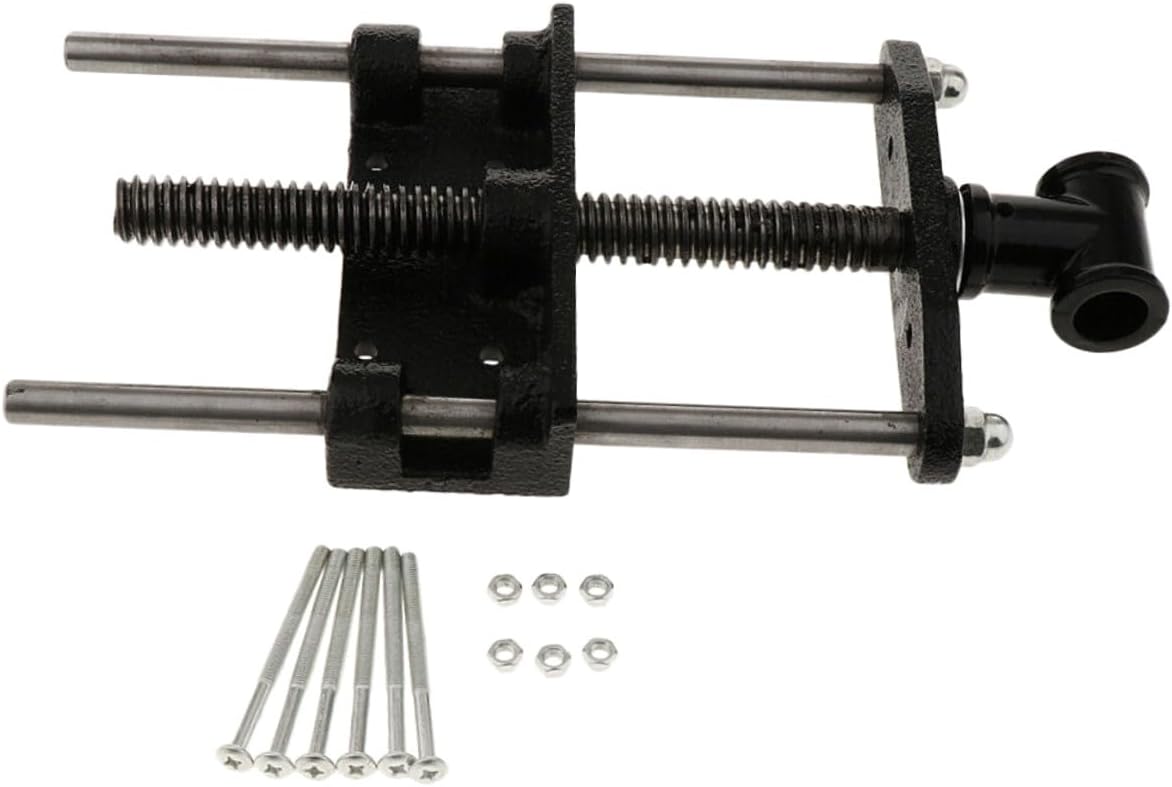 STOBAZA 7-inch Light Woodworking Table Clamp with Dual Connecting Rods Woodworking Table Pliers Guide Rod for DIY and Workshop Use