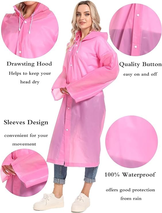 Image of Unisex Adults EVA Waterproof Rain Coat 1Pc