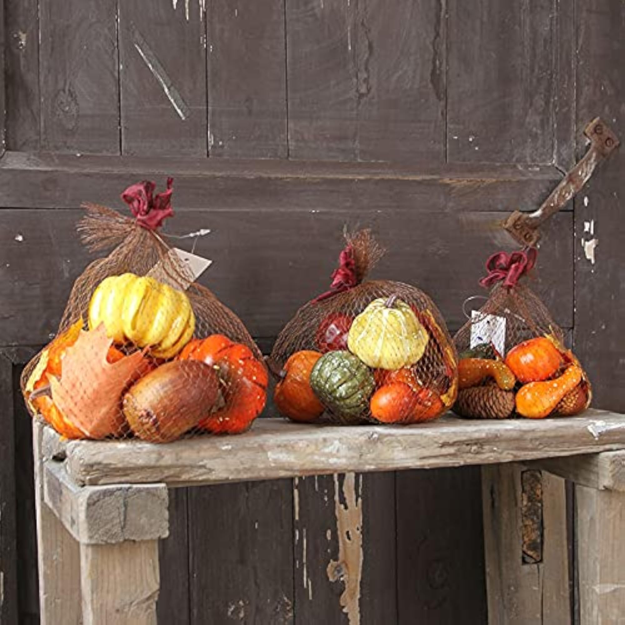 Faux Funny Home Table Desktop Decorative Pumpkins Set