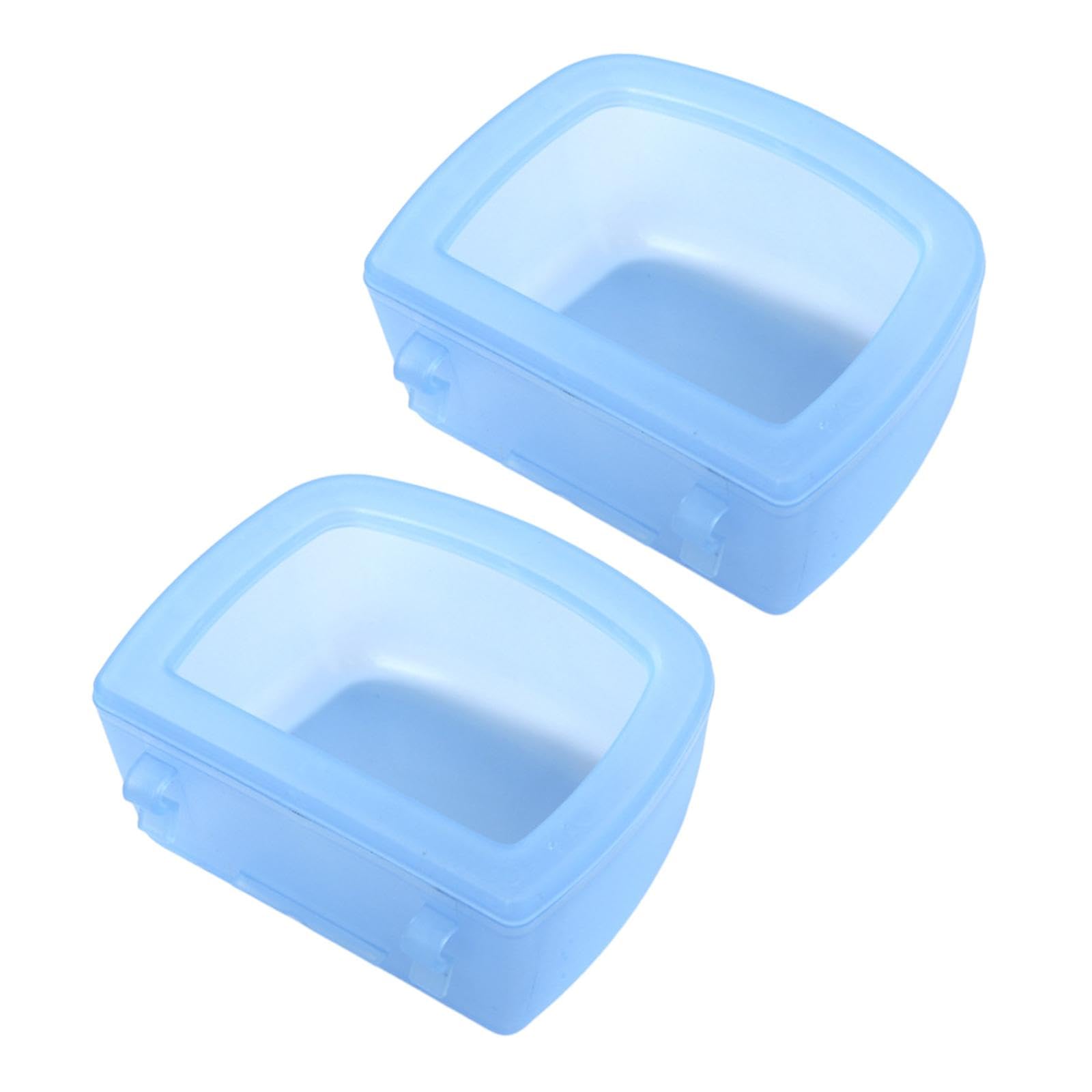 Sharplace 2Pcs Pet Kennel Cage Bowls Water Feeder Dish Easy to Mount Pet Carrier Bowl for Wire Cages or Crates for Kitty Small Animals, Blue