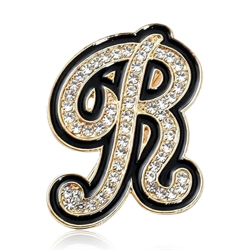 Image of Letter Brooches and Pins for Women A-Z Initial Brooch Pins for Socks Backpacks Crafts Fashion Crystal Rhinestone Initial Pins Trendy Custom Jewelry for Men Women