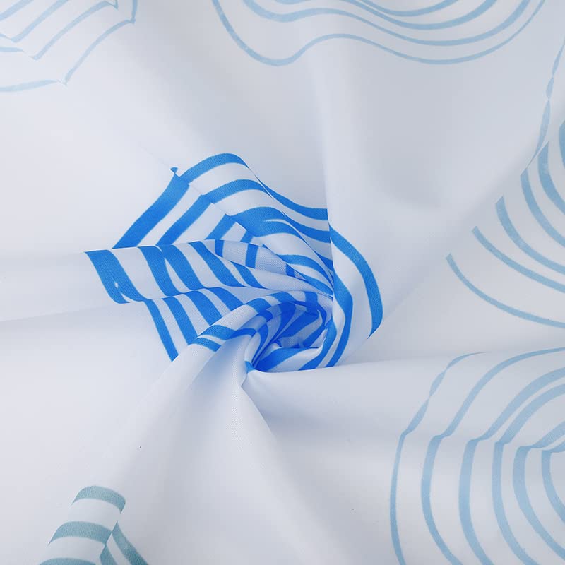 VIROSA Blue Circles Shower Curtain for Bathroom Anti Mould Mildew Resistant, W 70.9" x L 70.9" (1 Panels) - Image 3