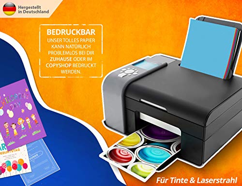 100 Blatt TONPAPIER - Buntes Papier DIN A4-130g/m² Set 10 Farben – Stabil Bastelpapier & Farbige Blätter, Kinder & DIY… – Bild 5