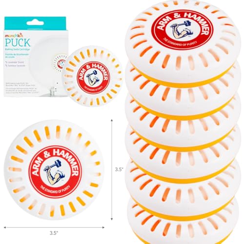 Image of Odor Eliminator Cartridges, 6-Pack, Lavender Scent Baking Soda Pucks + Nuby Diaper Disposable Bags, 50 Count, Fresh Baby Scent - Diaper Pail Deodorizer & Odor management Bundle