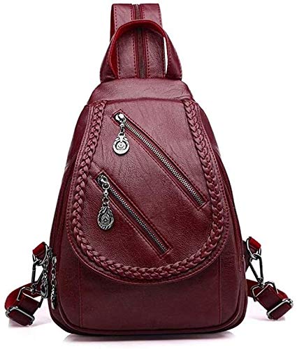 Sac à dos femmes en cuir noir imperméable et multifonction