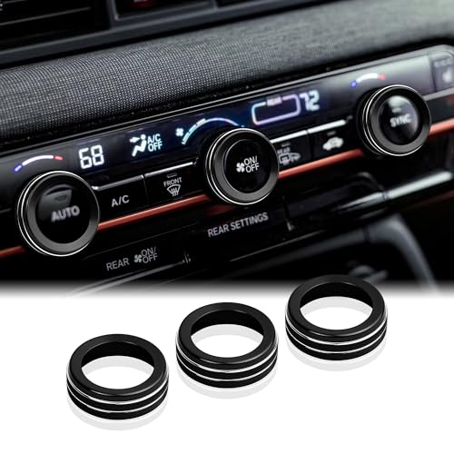 for 2026 Honda Passport & 2023-2026 Honda Pilot Accessories - 3-Pieces Aluminum Alloy Air-Conditioning Knob Cover Trims Set (Black) - DvlynAuroa by DvlynAuroa - Used condition - US$16.74