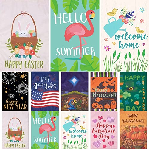 Garden Flags Multi Pack for Outside - 12 x 18