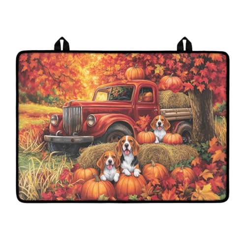 Image of Puppy Pumpkin Cat Stove Top Covers for Electric Stove, Heart Resistant Dish Drying Mats, Extra Large Countertop Mat for Kitchen, Folding Mat,Thanksgiving Decor