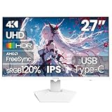 Suevery 27インチ モニター 4K UHD 3840×2160 PCモニター 60Hz IPSパネル ディスプレイ USB Type-c & HDMI2.0 & DP1.2 FreeSyncサポート ブルーライト軽減 傾斜調整 120%sRGB広色域対応 VESA対応（ホワイト）