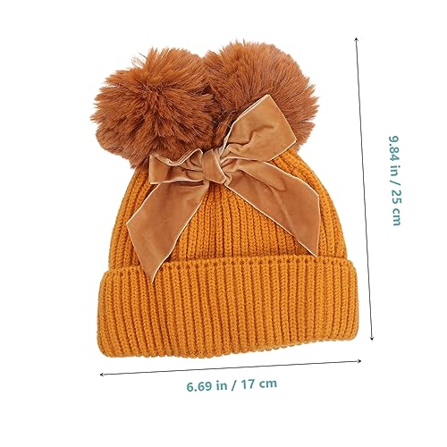 Knitted Hat for Kids Soft Acrylic Material Warm Winter Beanie Cute Children’s Knit Cap Yellow2