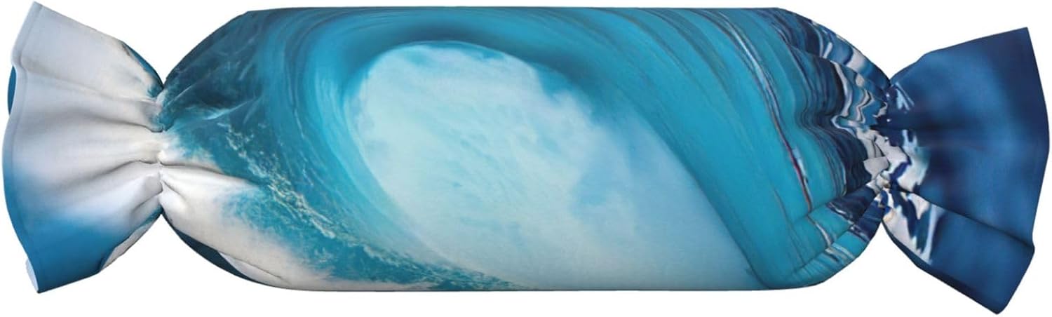 Big Ocean Wave HD Print Candy Cylindrical Comfortable Pillow Throw Pillows Home Decor Easy Maintenance
