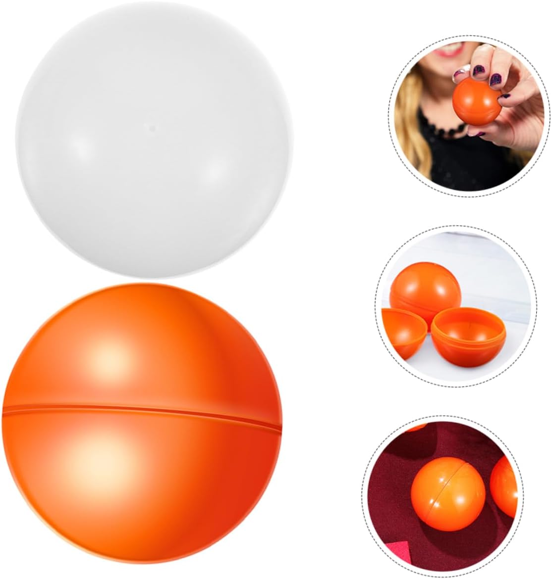 Vaguelly 50pcs Openable Raffle for Lottery Games Plastic Lottery for Events Parties and Celebrations Fillable Game Props Orange and White