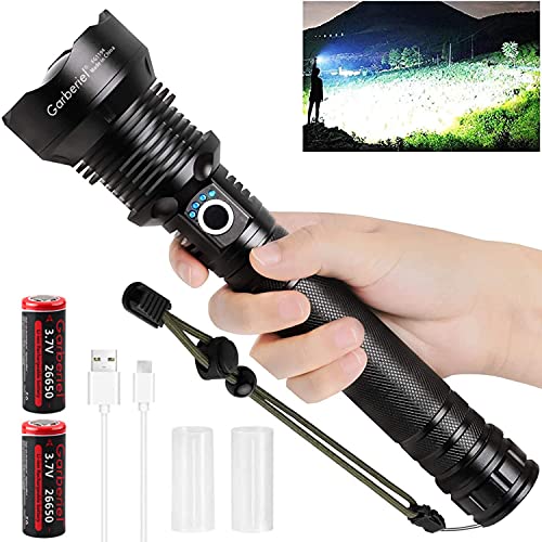 LED Rechargeable Flashlight XHP70 90000 High Lumens Flashlight