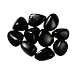 Tumbled Polished Natural Black Obsidian Stones, Crystals and Healing Stones Quartz Bulk for Wicca, Reiki, Healing Energy, Chakra Stones, Witchcraft Supplies(10Pcs)