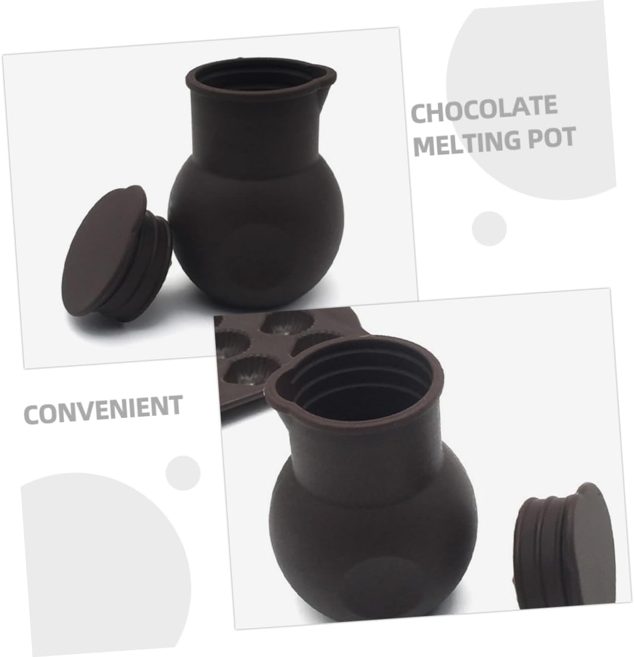 2pcs Silicone Chocolate Melting Pot for Candy and Butter