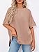 Tankaneo Womens Oversized T Shirts Summer Casual Loose Fit Ribbed Batwing Short Sleeve Tunic Tops Khaki