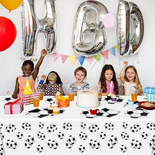 Image of Wanna Party Soccer Paper Plates for Sports Themed Birthday Party Supplies /Soccer Theme Party Decorations /Football Theme Party Tableware-Pack of 10