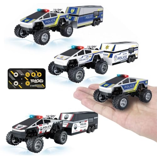 Image of Bestie toys Remote Control Small Car, 1:64 Scale Off-Road RC Car, USB Rechargeable 2.4GHZ Three Speed Indoor Alloy Vehicle for Kids (Stunt Cybertruck with App Control)