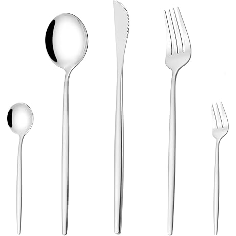 LaienLife 20-Piece Mirror Modern Aesthetic Silverware Set