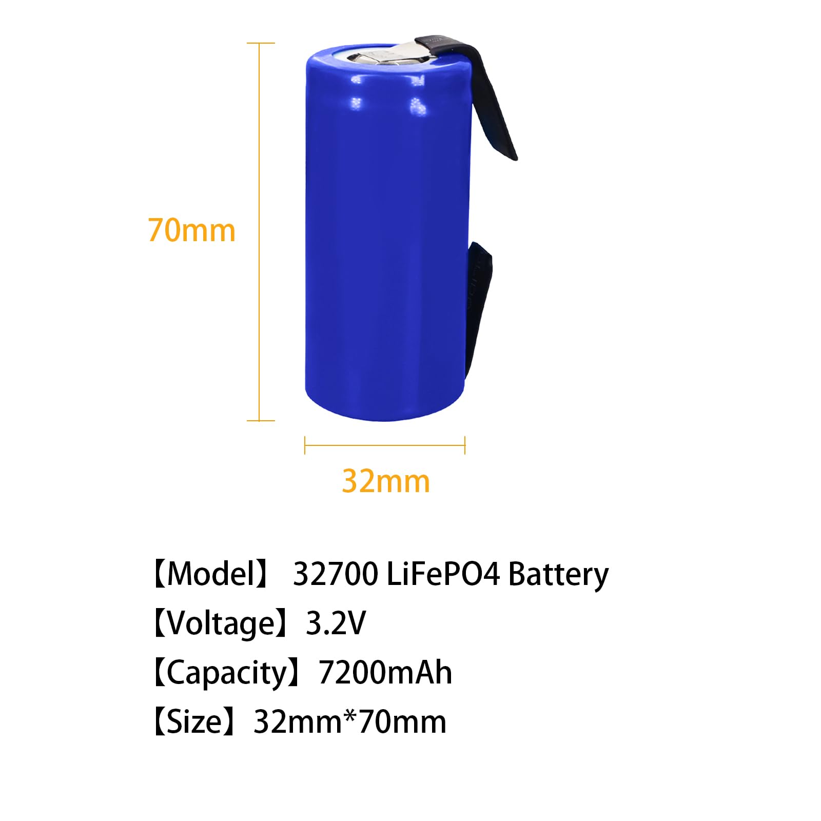 Palowextra 6 Pack 32700 LiFePO4 Battery with DIY Nickel Sheets, 3.2V 7200mAh Lithium Ion Rechargeable Cell with Holder Bracket 35A Continuous Discharge Maximum 55A for Scooter